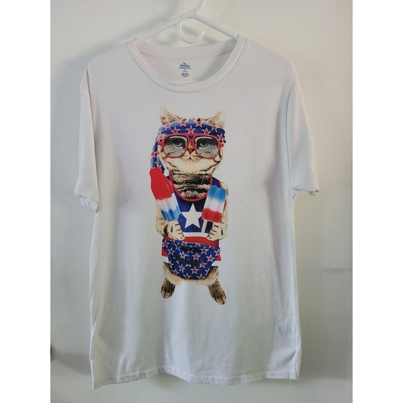 celebrate patriotic t shirt Cat Size Large - Picture 1 of 3